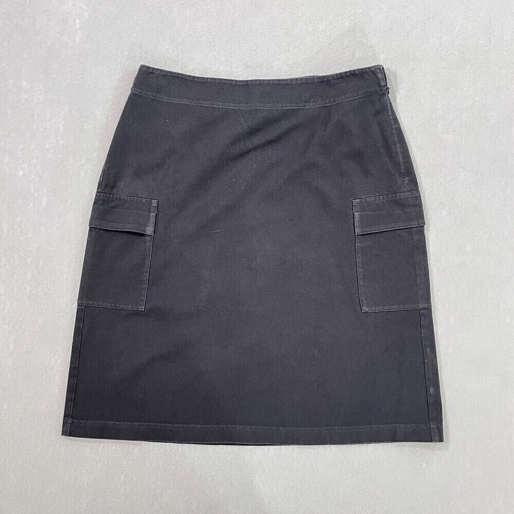 Eileen Fisher Skirt Women PP / XS Black Cargo Pockets Above/Knee Length Stretch